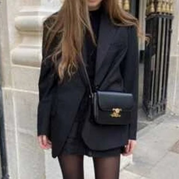 Double Breasted Lapel Neck Blazer black - Picture 7 of 16